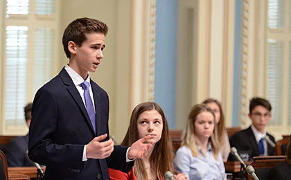 Parlement des jeunes 2016 - Ouverture de la 14e législature