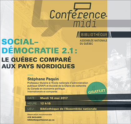Conférence-midi : Social-démocratie 2.1. : Le Québec comparé aux pays nordiques
