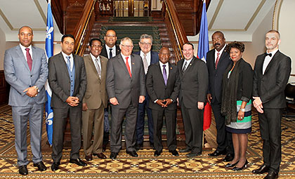 Visite des présidents des deux chambres du Parlement de la République d’Haïti, MM. Youri Latortue et Cholzer Chancy