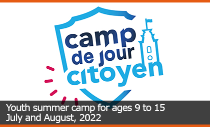 Youth summer camp for ages 9 to 15  July and August, 2022