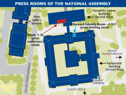 Location of the National Assembly’s press conference rooms