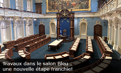 Travaux dans le salon Bleu : une nouvelle étape franchie!