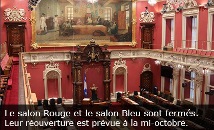 Le salon Rouge et le salon Bleu sont fermés