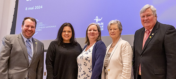 Dave Turcotte, Caroline Simard, Manon Blanchet, Marie Malavoy et Raymond Bernier